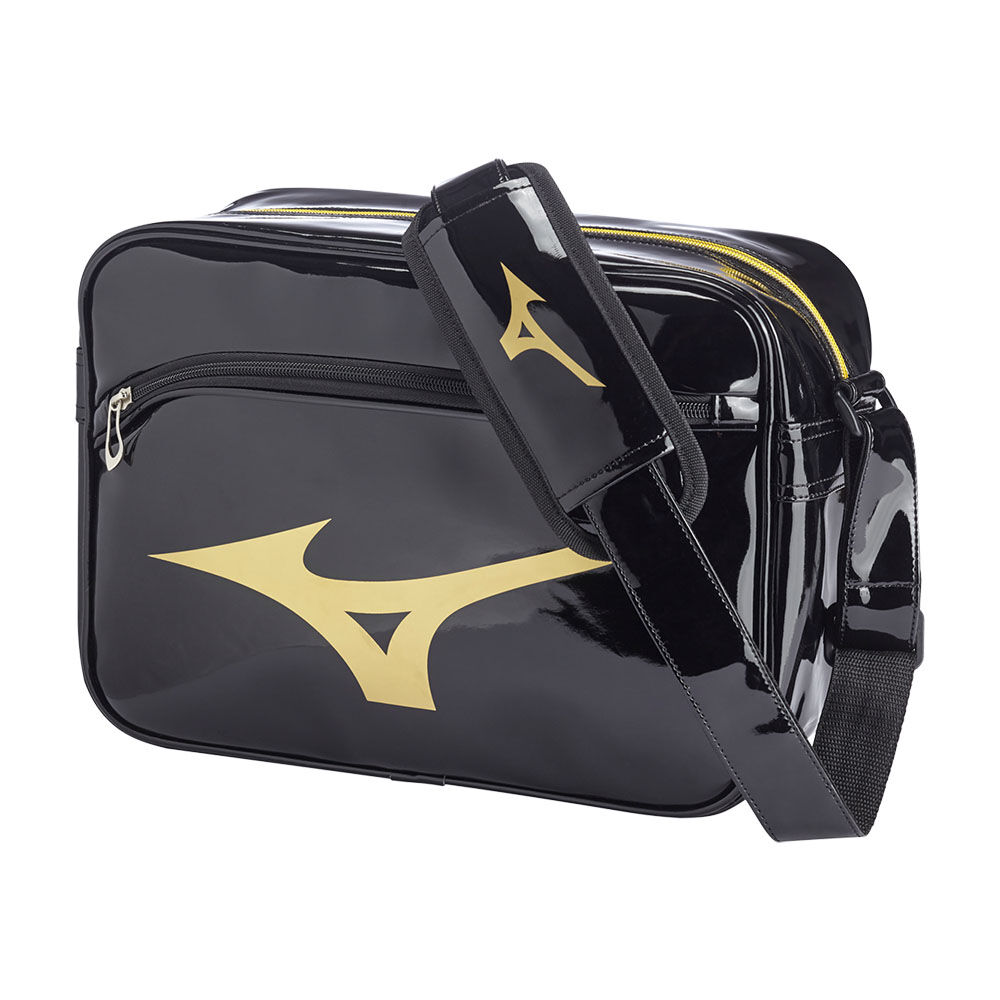 Mochila Mizuno RB Enamel M - Homem - Pretas/Douradas - QDANE3789